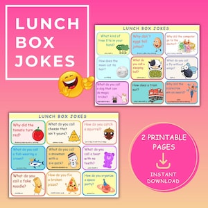 Piadas de lancheira para crianças Piadas de pai para impressão para a escola Notas divertidas de almoço da mãe para a escola Humor Lancheira para impressão Piadas de almoço para crianças