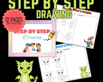 Step by Step Drawing for Kids 12 Pages Art Practice Book (PDF)