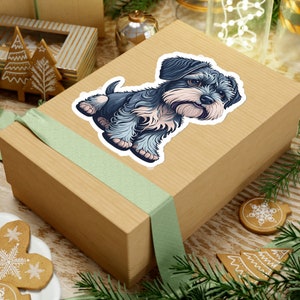 Cute Schnauzer Puppy Kiss-Cut Stickers, Fun and addorable stickers for indoor use.