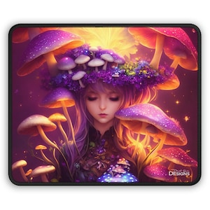 Beautiful Mushroom Fairy Garden Gaming, Browsing Mouse Pad