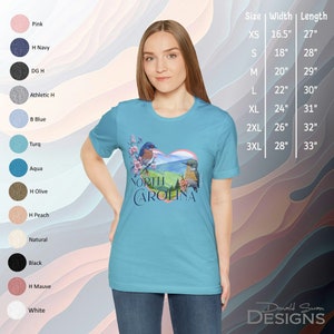 North Carolina Unisex Jersey Short Sleeve Tee, Mountains, Blue Ridge, Smoky Mountains
