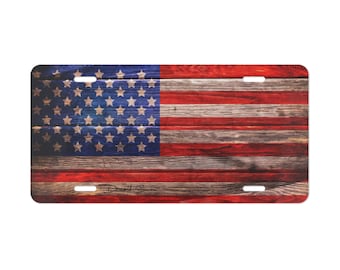 American Flag Vanity Plate