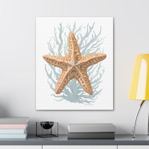 Envoltórios de galeria em tela Starfish, fazenda costeira, náutico, oceano