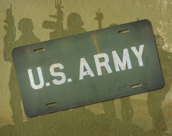 US Army Vintage Car Vanity License Plate, Air Force Insignia, Proud, Pilot, Military, Fighter, aircraft, vintage, Navy, armed services