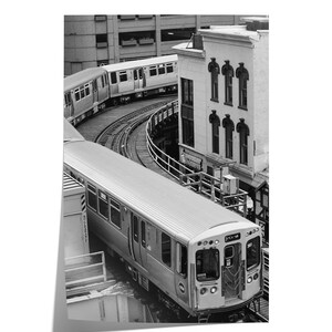 Fine Art Chicago Train Wall Art Photography Print - Framed Landscape Downtown Chicago