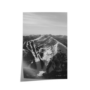 Fine Art Photography Print - Black and White Big Sky Montana Minimalist Wall Art Ski and Snow Lifestyle Home Decor, Montana Wall Art Gift