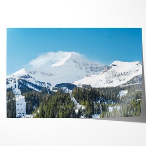 Fine Art Photography Print - Lone Peak Big Sky Montana Minimalist Wall Art Ski and Snow Lifestyle Home Decor