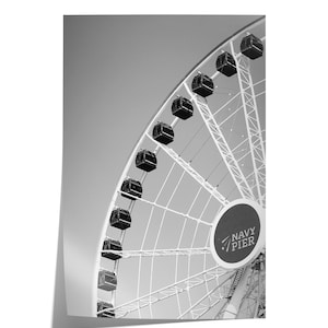 Fine Art Chicago Wall Art Photography Print - Framed Landscape Chicago Navy Pier Ferris Wheel