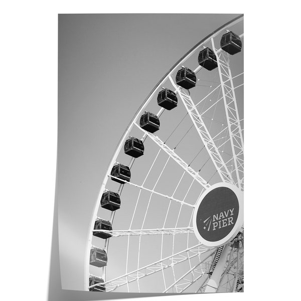 Fine Art Chicago Wall Art Photography Print - Framed Landscape Chicago Navy Pier Ferris Wheel