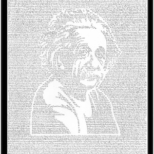 Poster - Line by Line Writing - Albert Einstein Portrait