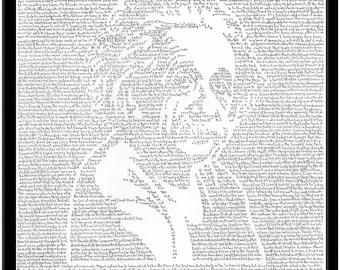 Poster - Line by Line Writing - Albert Einstein Portrait