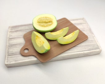 Rustic Dollhouse Miniature Melon Set: Polymer Clay Food