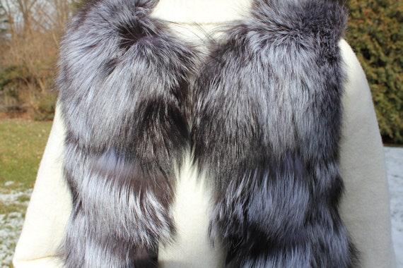 Silver Fox/Blue Fox Real Fur Long Vest - image 2