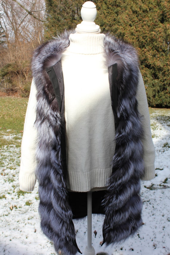 Silver Fox/Blue Fox Real Fur Long Vest - image 6