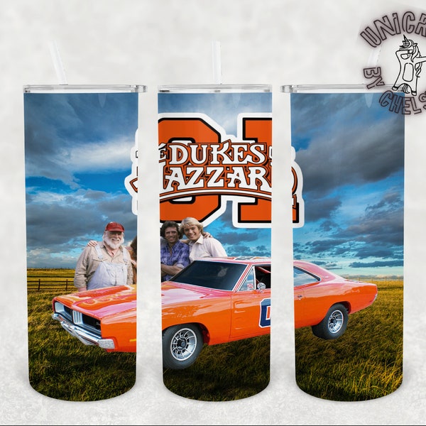 20OZ movie Dukes of hazzard adult kids sublimation design for straight tumbler PNG tumbler wrap digital download