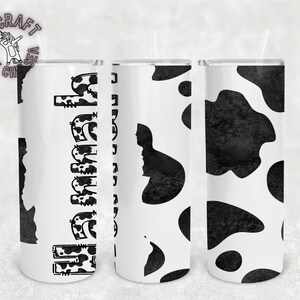 Bundle Cow Print with Uppercase and Lowercase Letters 20oz Sublimation Tumbler Designs, Straight Skinny Tumbler Wrap PNG Digital Download