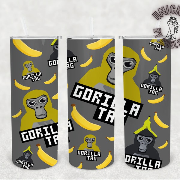 Gorilla Tag Video Game PNG image wrap for 20oz skinny tumbler sublimation designs digital download