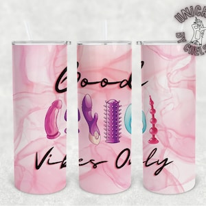 PINK good vibes only wrap png image for sublimation on 20oz tumblers