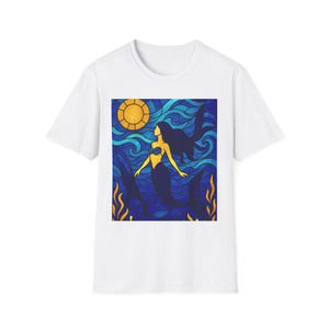 Mermaid T-Shirt, Ocean Tee, Beach Shirt, Mythical Creature Top, Underwater Fantasy Clothing, Unisex Softstyle Apparel