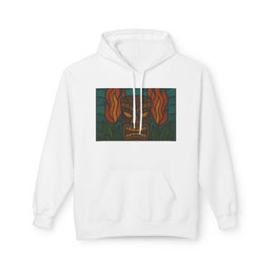 Tropical Hawaiian Tiki Hoodie, Relaxed Style Hoodie Sweatshirt, Casual Wear Sweatshirt, Beach Vibe Pullover, Summer Fun Gift