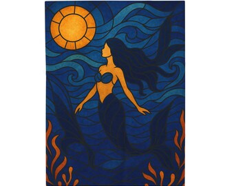 Velveteen Mermaid Plush Blanket: Cozy Beach Theme Decor
