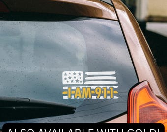 Thin Gold Line Car Decal, Dispatch Car Decal, 911 Dispatcher Decal, 911 Dispatcher Gifts, 911 Dispatcher Gift, Thin Gold Line Dispatch