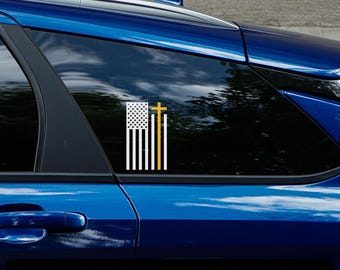 Thin Gold Line Car Decal, Dispatch Car Decal, 911 Dispatcher Decal, 911 Dispatcher Gifts, 911 Dispatcher Gift, Thin Gold Line Dispatch