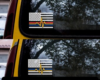 Thin Gold Line Car Decal, Dispatch Car Decal, 911 Dispatcher Decal, 911 Dispatcher Gifts, 911 Dispatcher Gift, Thin Gold Line Dispatch