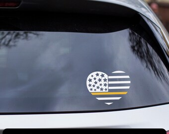 Thin Gold Line Car Decal, Dispatch Car Decal, 911 Dispatcher Decal, 911 Dispatcher Gifts, 911 Dispatcher Gift, Thin Gold Line Dispatch