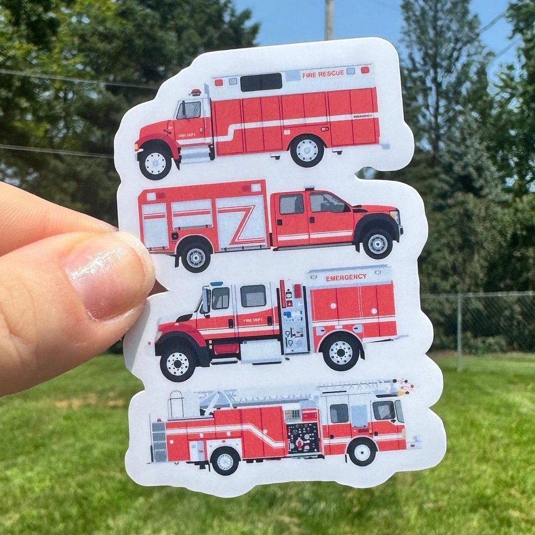 Firefighter Gift, Firefighter Sticker, Firefighter Stickers, EMT ...