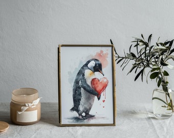 Valentine Penguin, Penguin Print, Valetine Print, Penguin, Cute Penguin, Valentines Day, Valentines Print, Art, Wall Decor, Art, Printable