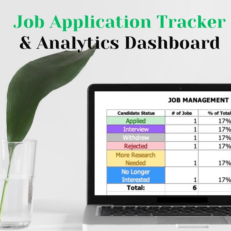 Job Application Tracker Excel Template Job Search Planner Etsy