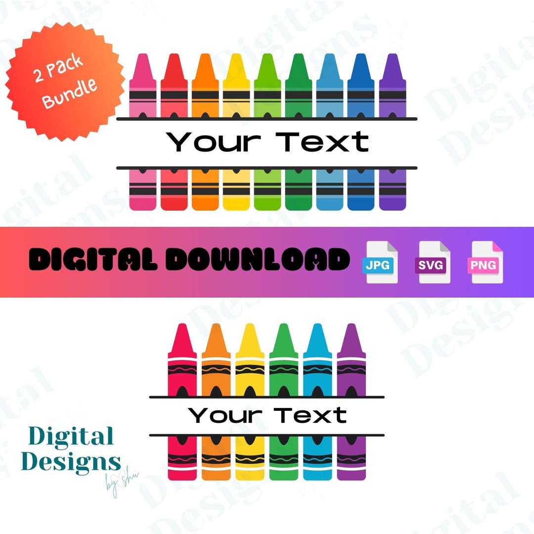 Crayon Split Monogram SVG, Crayon PNG, Crayon Cut Out File, Teacher ...