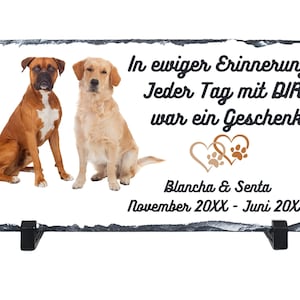 Plaque commémorative avec photo et dicton, cadeau de deuil, cadeau personnalisé, funérailles, ardoise, produit naturel, cadeau de condoléances