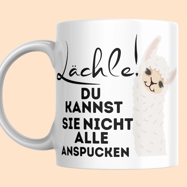 Tasse mit lustigen Sprüchen, LAMA Tasse, Tasse mit Wunschtext, für Kollegen, Freunde, Familie,Geburtstag