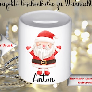 Christmas gift with NAME, piggy bank, CHRISTMAS GIFT, money box child, baby, personalized money box, baptism, gift, ceramic