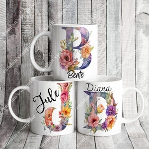 Personalized Letter Mug Christmas Gifts, Coffee Mug, Mug with Name, Coffee Mug, Christmas Gifts, Christmas