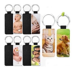 Keychain leather with desired image, personalized keychain, with your favorite photo