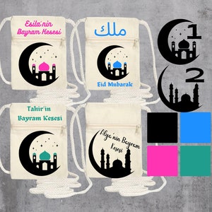 Bayram Kesesi con nome borsa Eid, borsa Eid, borsa per soldi, borsa a tracolla, borsa per bambini, borsa per soldi in tasca, turco, arabo, tedesco
