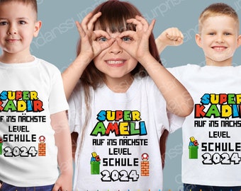 Abschiedtshirt Kita, Schulkindtshirt, personalisiertes T-shirt , Tschüss Kindergarten, Hallo Schule,  Schulkind, Einschulung, Erzieher