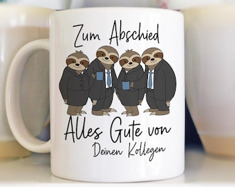 Farewell Mug for Colleagues | Funny Sloth Mug Farewell Gift | Best Wishes Mug | Gift for a Colleague Changing Jobs