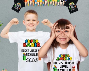 Maglietta di addio per l'asilo, maglietta per scolari, sconto per ordini di gruppo, maglietta personalizzata, asilo, scolare, primo giorno di scuola, Super Mario