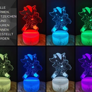 Personalized Sonic, Knuckles Night Lamp LED I Personalized Table Lamp I Personalized Gift I Children's Night Lamp