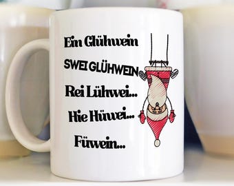Funny Mulled Wine Mug | Santa Claus Mug | One Mulled Wine, Two Mulled Wines Gift | Christmas Humor Mug | Elf Mug Xmas