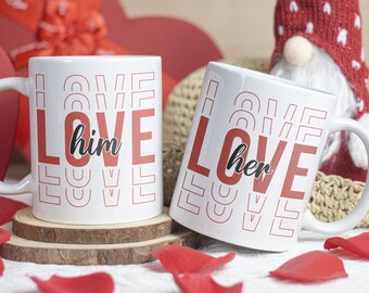 Valentinstag Geschenk für Paare - Personalisierte Keramiktasse - Einzigartiges Geschenk für Partner  - Kaffee Tasse