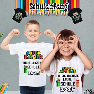 Camiseta de despedida Kita, camiseta ESCOLAR, DESCUENTO en pedidos de grupo, camiseta personalizada, guardería, escolar, matriculación escolar, Super Mrio