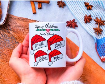 Christmas mug, personalized mug, Christmas gnome mug, Christmas gift idea, family gift, colleagues, birthdays