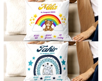 Personalized pillow rainbow name pillow birth gift