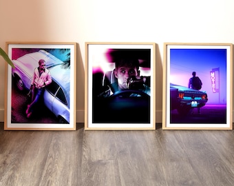 Drive Ryan Gosling Car Movie Poster Set of 3 | Cult Classic Film