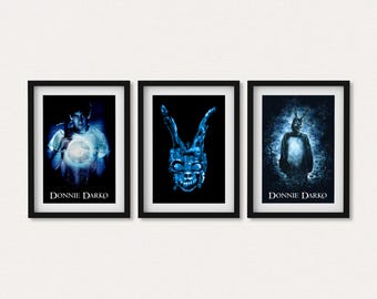 Donnie Darko Movie Poster Set of 3 | Cult Classic Horror Cinema Vintage Film Art